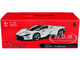Ferrari Daytona SP3 White Metallic with Silver Stripes Signature Series 1/18 Diecast Model Car Bburago 16912w Ferrari Daytona SP3 White Metallic with Silver Stripes Signature Series 1/18 Diecast Model Car Bburago 16912w