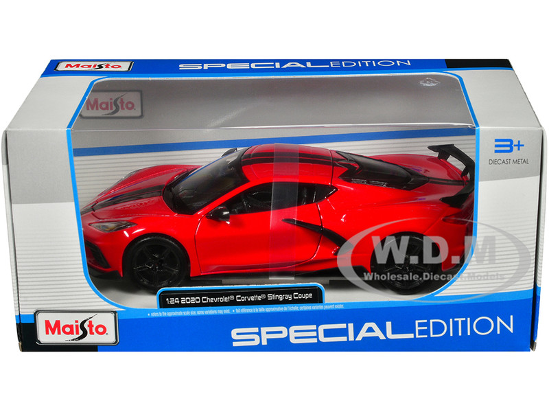 2020 Chevrolet Corvette Stingray Coupe Red with Black Stripes