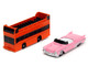 Hollywood 100 Walk of Fame Diorama with Pink Convertible and Double Decker Bus Nano Scene Series Model Jada 34807