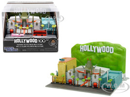 Hollywood 100 Walk of Fame Diorama with Pink Convertible and Double Decker Bus Nano Scene Series model Jada 34807