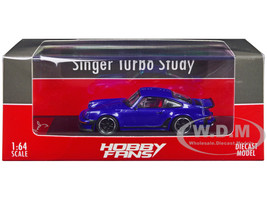 Singer Turbo Study Blue Metallic 1/64 Diecast Model Car Hobby Fans HF64-SINGER930-03BL