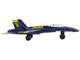 McDonnell Douglas F A 18A Hornet Fighter Aircraft Blue United States Navy Blue Angels #2 with Runway Section Diecast Model Airplane Runway24 RW090