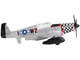 North American P 51 Mustang Fighter Aircraft Silver Metallic United States Army Air Force with Runway Section Diecast Model Airplane Runway24 RW195