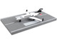 Private Jet Commercial Aircraft White with Black Tail N452IJ with Runway Section Diecast Model Airplane Runway24 RW205