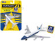 Boeing VC 25 Aircraft White and Blue United States of America Air Force One with Runway 24 Sign Diecast Model Airplane Runway24 RW800