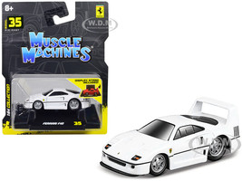 Ferrari F40 White 1/64 Diecast Model Car Muscle Machines 15575WH