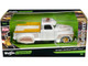 1950 Chevrolet 3100 Pickup Truck Lowrider White with Graphics and Gold Wheels Lowriders Series 1/25 Diecast Model Car Maisto 32545WH