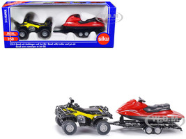Quad ATV Black and Yellow and Boat with Trailer 1/50 Diecast Model Siku 2314