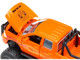 Ram 1500 Pickup Truck Lifted with Balloon Tires Orange with Flames 1/50 Diecast Model Siku 2358