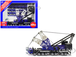 Heavy Mobile Crane Blue and Black with Extenders and Lifting Block 1/55 Diecast Models Siku 4810