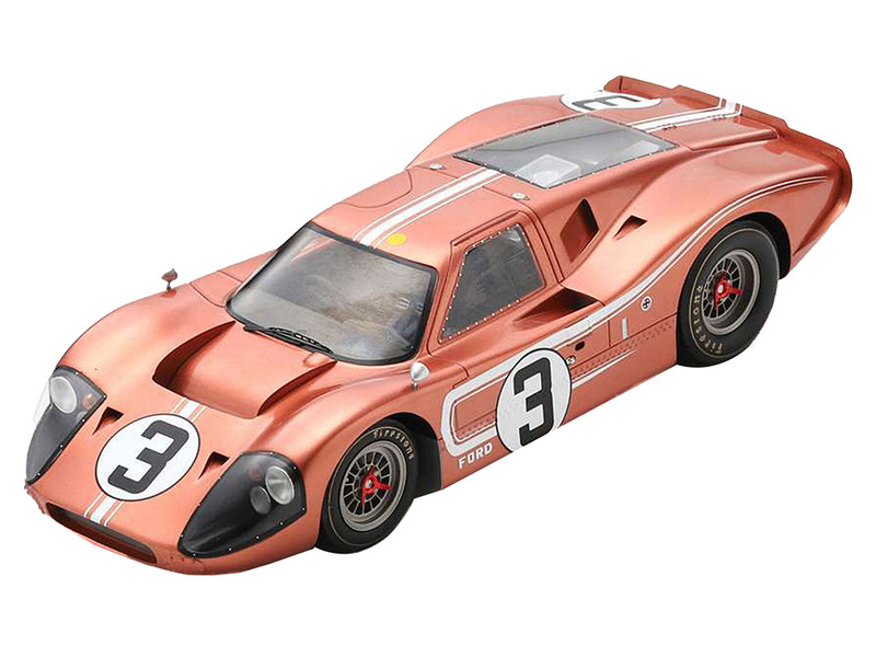 Ford GT40 MK IV #3 Mario Andretti Lucien Bianchi 24 Hours of Le Mans 1967 with Acrylic Display Case 1/18 Model Car Spark 18S682