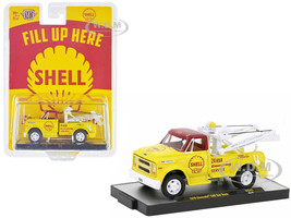1970 Chevrolet C60 Tow Truck Yellow with Red Top and Yellow Interior Shell Oil Limited Edition to 7800 pieces Worldwide 1/64 Diecast Model Car M2 Machines 31500-HS45