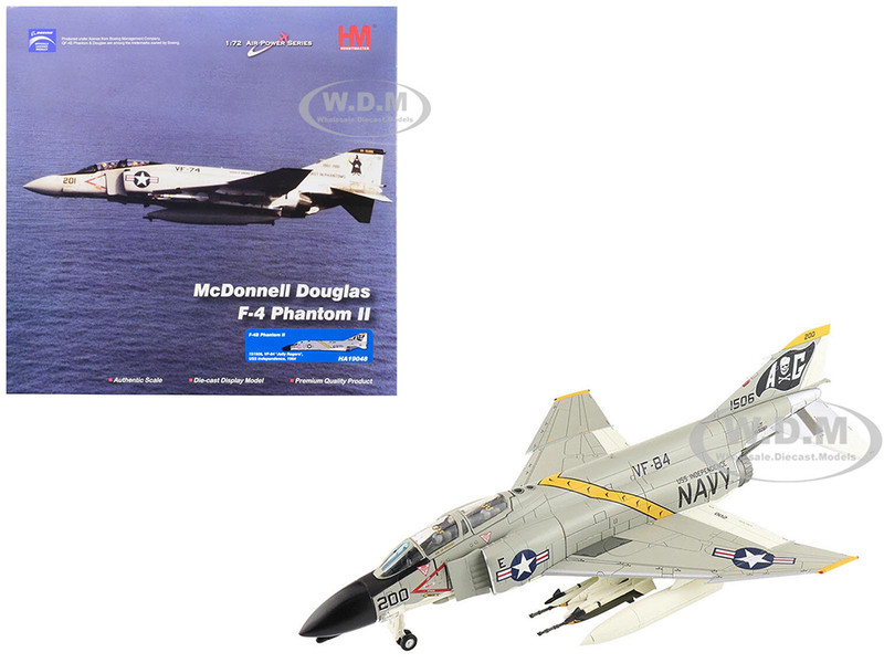 McDonnell Douglas F 4B Phantom II Fighter Aircraft VF 84 Jolly Rogers USS Independence 1964 United States Navy Air Power Series 1/72 Diecast Model Hobby Master HA19048