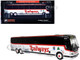 Prevost X3 45 Coach Bus Trailways Adirondack Transit Lines White with Red Stripes Limited Edition 1/87 HO Diecast Model Iconic Replicas 87-0477