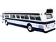 Flxible 53102 New Look Transit Bus MTA New York City White with Blue Stripes Limited Edition 1/87 HO Diecast Model Iconic Replicas 87-0490