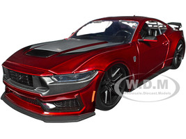 2024 Ford Mustang Dark House Candy Red with Gray Hood Bigtime Muscle Series 1/24 Diecast Model Car Jada 35277