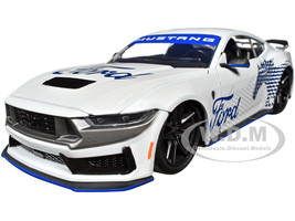 2024 Ford Mustang Dark House White with Mustang Horse Graphics Bigtime Muscle Series 1/24 Diecast Model Car Jada 35279