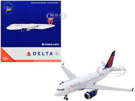 Airbus A319 Commercial Aircraft Delta Air Lines White with Blue and Red Tail 1/400 Diecast Model Airplane GeminiJets GJ2093