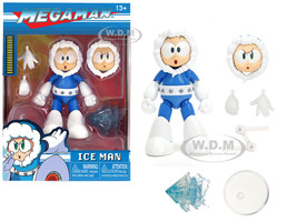 Ice Man 4 Moveable Figure with Accessories and Alternate Head and Hands Mega Man 1987 Video Game model Jada 34223