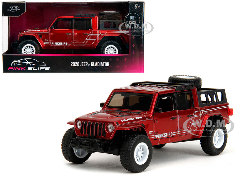 2020 Jeep Gladiator Pickup Truck Candy Red Pink Slips Series 1/32 Diecast Model Car Jada 35364
