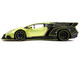 Lamborghini Veneno Lime Green Metallic and Matt Black Pink Slips Series 1/24 Diecast Model Car Jada 35190