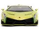 Lamborghini Veneno Lime Green Metallic and Matt Black Pink Slips Series 1/24 Diecast Model Car Jada 35190