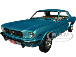 1965 Ford Mustang Hardtop Coupe Turquoise Metallic with White Interior 1/18 Diecast Model Car Norev 182800