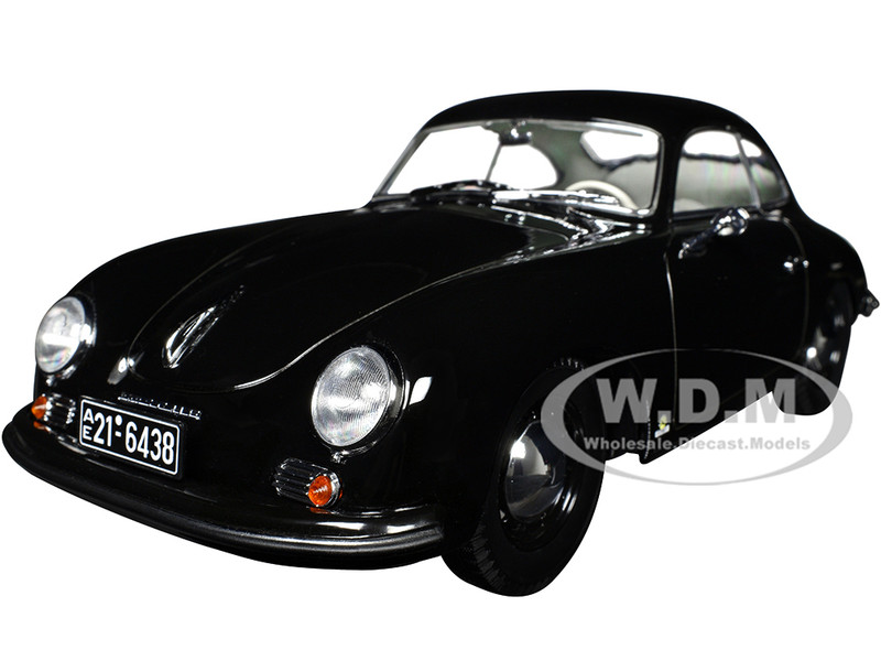 1952 Porsche 356 Coupe Black with White Interior 1/18 Diecast Model Car Norev 187451