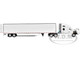 Kenworth T680 with 76 High Roof Sleeper and 53 Smooth Sided Dry Goods Trailer White 1/64 Diecast Model DCP/First Gear 60-1762
