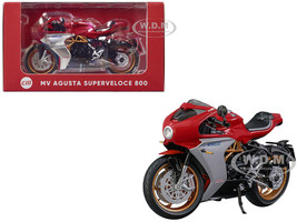 MV Agusta Superveloce 800 Motorcycle Red and Silver 1/18 Diecast Model CM Models CM18-SV800-01