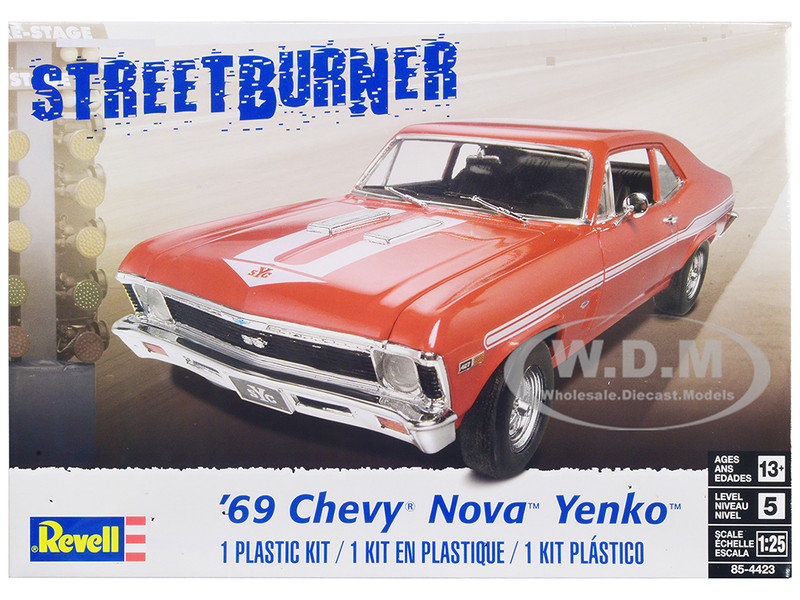 Level 5 Model Kit 1969 Chevrolet Nova Yenko Street Burner 1/25 Scale Model Revell 85-4423