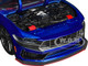 2024 Ford Mustang Dark House Candy Blue with White Top and Mustang Horse Graphics Bigtime Muscle Series 1/24 Diecast Model Car Jada 35419