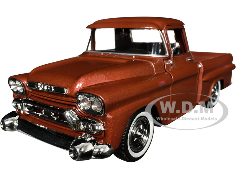 1958 GMC 100 WIDESIDE PICKUP BROWN 1/24 DIECAST MODEL CAR BY