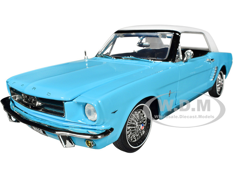 1964 1 2 Ford Mustang Light Blue with White Top James Bond 007 Thunderball 1965 Movie James Bond Collection Series 1/18 Diecast Model Car Motormax 79834JB
