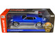 1973 Ford Mustang Mach 1 3K Blue Glow Metallic with Silver Stripes Class of 1973 American Muscle Series 1/18 Diecast Model Car Auto World AMM1323