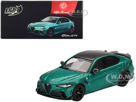 Alfa Romeo Giulia GTA Verde Montreal Green Metallic with Carbon Top 1/64 Diecast Model Car BBR BBRDIE6410