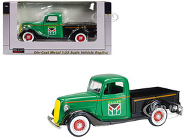 1937 Ford Pickup Truck Oliver Green with Black Truck Bed and Fenders 1/25 Diecast Model Car SpecCast SCT929