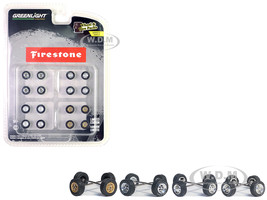 Firestone Wheels and Tires Multipack Set of 24 pieces Wheel & Tire Packs Series 8 1/64 Greenlight 16190B