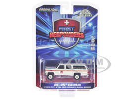 1991 GMC Suburban White with Orange Stripes NYC EMS City of New York Emergency Medical Service First Responders Hobby Exclusive Series 1/64 Diecast Model Car Greenlight GL30446