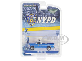1991 Ford F 250 Pickup Truck Blue and White NYPD New York City Police Department Emergency Services Hobby Exclusive Series 1/64 Diecast Model Car Greenlight 30462