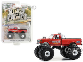 1990 Ford F 350 Monster Truck Red First Blood Kings of Crunch Series 14 1/64 Diecast Model Car Greenlight 49140F