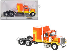 1980 GMC General Truck Tractor Orange and Yellow 1/87 HO Scale Model Car Brekina BRE85778