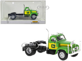 1953 Mack B 61 Truck Tractor Green and Yellow John Deere 1/87 HO Scale Model Car Brekina BRE85979