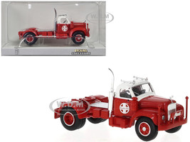 1953 Mack B 61 Truck Tractor Red and White Santa Fe 1/87 HO Scale Model Car Brekina BRE85980