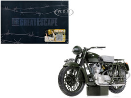 Triumph TR6 Trophy Motorcycle Dark Green Weathered The Great Escape 1963 Movie Diecast Model Corgi CC08501