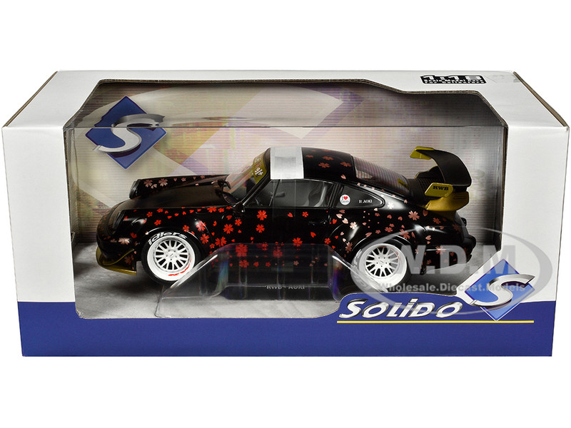 ミニカー　1/18 RWB ボディキット 2021(ブラック) [S1807507] Solido 2021 RWB Aoki Matt Black W/Cherry Blossom Graphics 1