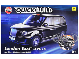 Skill 1 Model Kit London Taxi LEVC TX Black Snap Together Painted Plastic Model Car Kit Airfix Quickbuild J6051
