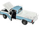 1977 Dodge D100 Adventurer Sweptline Pickup Truck Light Blue and White American Muscle Series 1/18 Diecast Model Car Auto World AMM1303