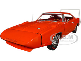 1969 Dodge Charger Daytona Red with White Tail Stripe and Red Interior Muscle Car & Corvette Nationals MCACN American Muscle Series 1/18 Diecast Model Car Auto World AMM1324