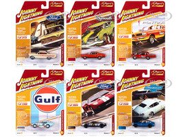 Classic Gold Collection 2023 Set A of 6 Cars Release 2 1/64 Diecast Model Cars Johnny Lightning JLCG032A